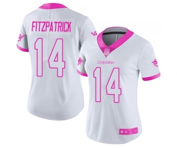 Women's Miami Dolphins #14 Ryan Fitzpatrick Limited White Pink Rush Fashion Football Jersey