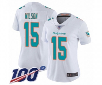 Women's Miami Dolphins #15 Albert Wilson White Vapor Untouchable Limited Player 100th Season Football Jersey