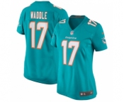 Women's Miami Dolphins #17 Jaylen Waddle Aqua Stitched Game Jersey(Run Small)