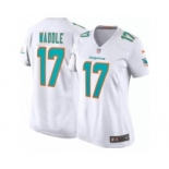 Women's Miami Dolphins #17 Jaylen Waddle White Vapor Untouchable Stitched Jersey