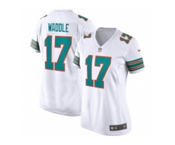 Women's Miami Dolphins #17 Jaylen Waddle White Vapor Untouchable Stitched NFL Jersey