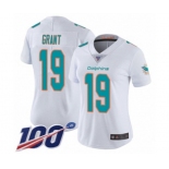 Women's Miami Dolphins #19 Jakeem Grant White Vapor Untouchable Limited Player 100th Season Football Jersey