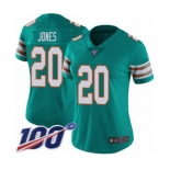 Women's Miami Dolphins #20 Reshad Jones Aqua Green Alternate Vapor Untouchable Limited Player 100th Season Football Jersey