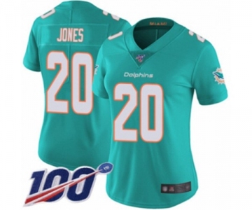 Women's Miami Dolphins #20 Reshad Jones Aqua Green Team Color Vapor Untouchable Limited Player 100th Season Football Jersey