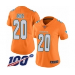 Women's Miami Dolphins #20 Reshad Jones Limited Orange Rush Vapor Untouchable 100th Season Football Jersey