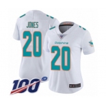 Women's Miami Dolphins #20 Reshad Jones White Vapor Untouchable Limited Player 100th Season Football Jersey