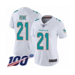 Women's Miami Dolphins #21 Eric Rowe White Vapor Untouchable Limited Player 100th Season Football Jersey