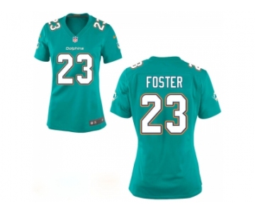 Womens Miami Dolphins #23 Adrian Foster Aqua Green Game Jersey