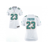 Womens Miami Dolphins #23 Adrian Foster Aqua White Game Jersey