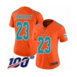 Women's Miami Dolphins #23 Cordrea Tankersley Limited Orange Inverted Legend 100th Season Football Jersey