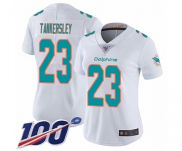 Women's Miami Dolphins #23 Cordrea Tankersley White Vapor Untouchable Limited Player 100th Season Football Jersey