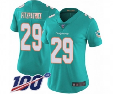 Women's Miami Dolphins #29 Minkah Fitzpatrick Aqua Green Team Color Vapor Untouchable Limited Player 100th Season Football Jersey