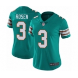 Women's Miami Dolphins #3 Josh Rosen Aqua Green Alternate Vapor Untouchable Limited Player Football Jersey