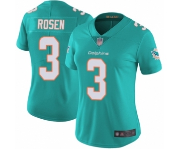 Women's Miami Dolphins #3 Josh Rosen Aqua Green Team Color Vapor Untouchable Limited Player Football Jersey