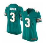 Women's Miami Dolphins #3 Josh Rosen Game Aqua Green Alternate Football Jersey