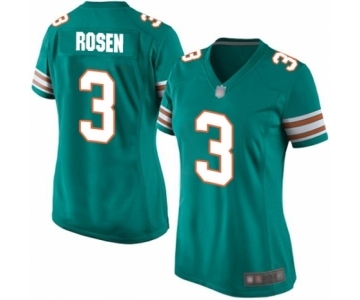 Women's Miami Dolphins #3 Josh Rosen Game Aqua Green Alternate Football Jersey