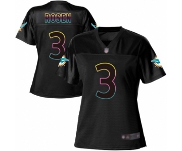 Women's Miami Dolphins #3 Josh Rosen Game Black Fashion Football Jersey