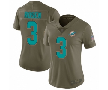 Women's Miami Dolphins #3 Josh Rosen Limited Olive 2017 Salute to Service Football Jersey