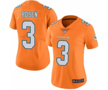 Women's Miami Dolphins #3 Josh Rosen Limited Orange Rush Vapor Untouchable Football Jersey