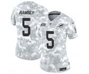 Women's Miami Dolphins #5 Jalen Ramsey 2024 F.U.S.E Arctic Camo Salute To Service Limited Stitched Football Jersey