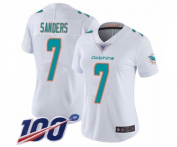 Women's Miami Dolphins #7 Jason Sanders White Vapor Untouchable Limited Player 100th Season Football Jersey