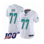 Women's Miami Dolphins #77 Adam Joseph Duhe White Vapor Untouchable Limited Player 100th Season Football Jersey