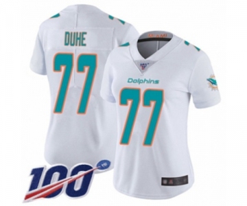 Women's Miami Dolphins #77 Adam Joseph Duhe White Vapor Untouchable Limited Player 100th Season Football Jersey