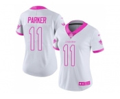 Women's Nike Miami Dolphins #11 DeVante Parker White Pink Stitched NFL Limited Rush Fashion Jersey