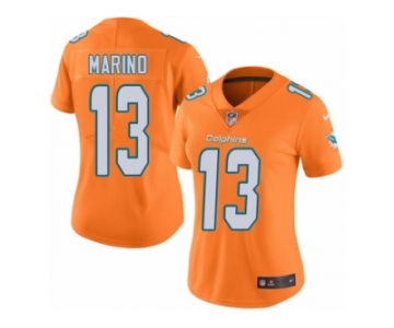 Women's Nike Miami Dolphins #13 Dan Marino Limited Orange Rush NFL Jersey