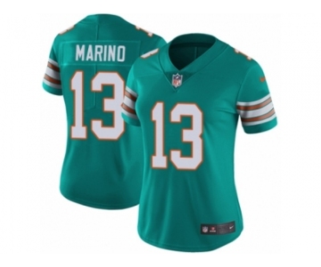 Women's Nike Miami Dolphins #13 Dan Marino Vapor Untouchable Limited Aqua Green Alternate NFL Jersey