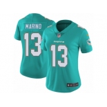 Women's Nike Miami Dolphins #13 Dan Marino Vapor Untouchable Limited Aqua Green Team Color NFL Jersey