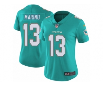 Women's Nike Miami Dolphins #13 Dan Marino Vapor Untouchable Limited Aqua Green Team Color NFL Jersey