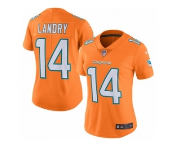 Women's Nike Miami Dolphins #14 Jarvis Landry Limited Orange Rush NFL Jersey