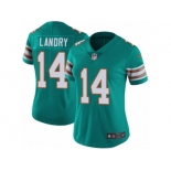 Women's Nike Miami Dolphins #14 Jarvis Landry Vapor Untouchable Limited Aqua Green Alternate NFL Jersey