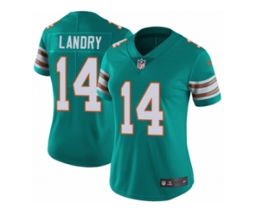 Women's Nike Miami Dolphins #14 Jarvis Landry Vapor Untouchable Limited Aqua Green Alternate NFL Jersey