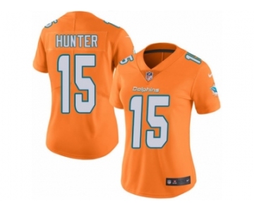 Women's Nike Miami Dolphins #15 Justin Hunter Limited Orange Rush NFL Jersey