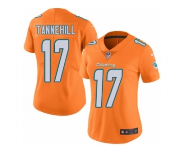 Women's Nike Miami Dolphins #17 Ryan Tannehill Limited Orange Rush NFL Jersey