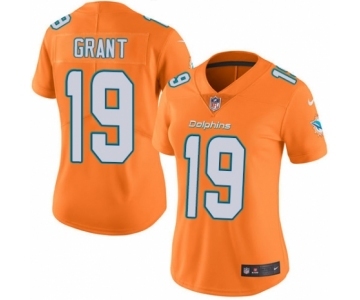 Women's Nike Miami Dolphins #19 Jakeem Grant Limited Orange Rush Vapor Untouchable NFL Jersey