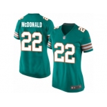 Women's Nike Miami Dolphins #22 T.J. McDonald Limited Aqua Green Alternate NFL Jersey