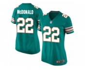 Women's Nike Miami Dolphins #22 T.J. McDonald Limited Aqua Green Alternate NFL Jersey