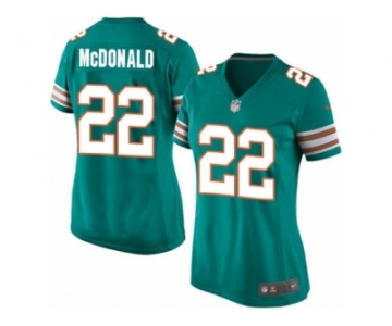 Women's Nike Miami Dolphins #22 T.J. McDonald Limited Aqua Green Alternate NFL Jersey