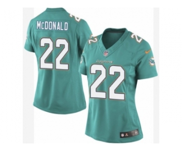 Women's Nike Miami Dolphins #22 T.J. McDonald Limited Aqua Green Team Color NFL Jersey