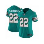 Women's Nike Miami Dolphins #22 T.J. McDonald Vapor Untouchable Limited Aqua Green Alternate NFL Jersey