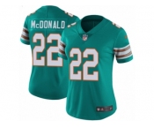 Women's Nike Miami Dolphins #22 T.J. McDonald Vapor Untouchable Limited Aqua Green Alternate NFL Jersey