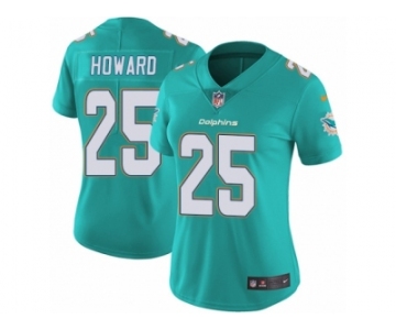 Women's Nike Miami Dolphins #25 Xavien Howard Vapor Untouchable Limited Aqua Green Team Color NFL Jersey