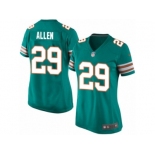 Women's Nike Miami Dolphins #29 Nate Allen Limited Aqua Green Alternate NFL Jersey