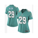 Women's Nike Miami Dolphins #29 Nate Allen Limited Aqua Green Team Color NFL Jersey