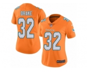 Women's Nike Miami Dolphins #32 Kenyan Drake Limited Orange Rush NFL Jersey