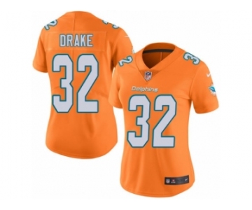 Women's Nike Miami Dolphins #32 Kenyan Drake Limited Orange Rush NFL Jersey