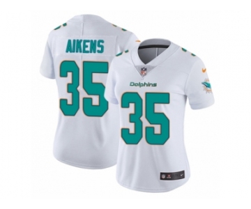 Women's Nike Miami Dolphins #35 Walt Aikens Vapor Untouchable Limited White NFL Jersey